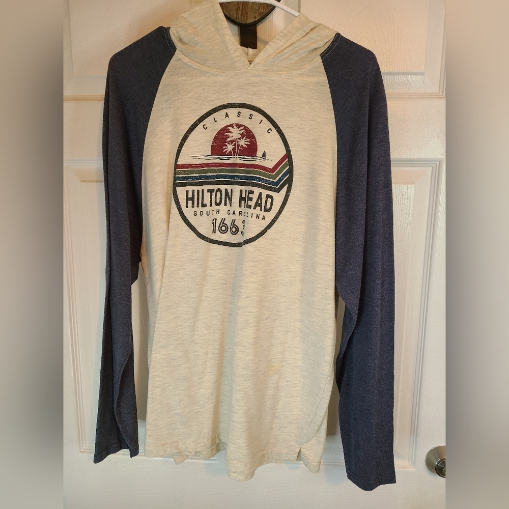 Platinum Men's Classic Long Sleeve Hoodie, Size: Large Color: White/Black